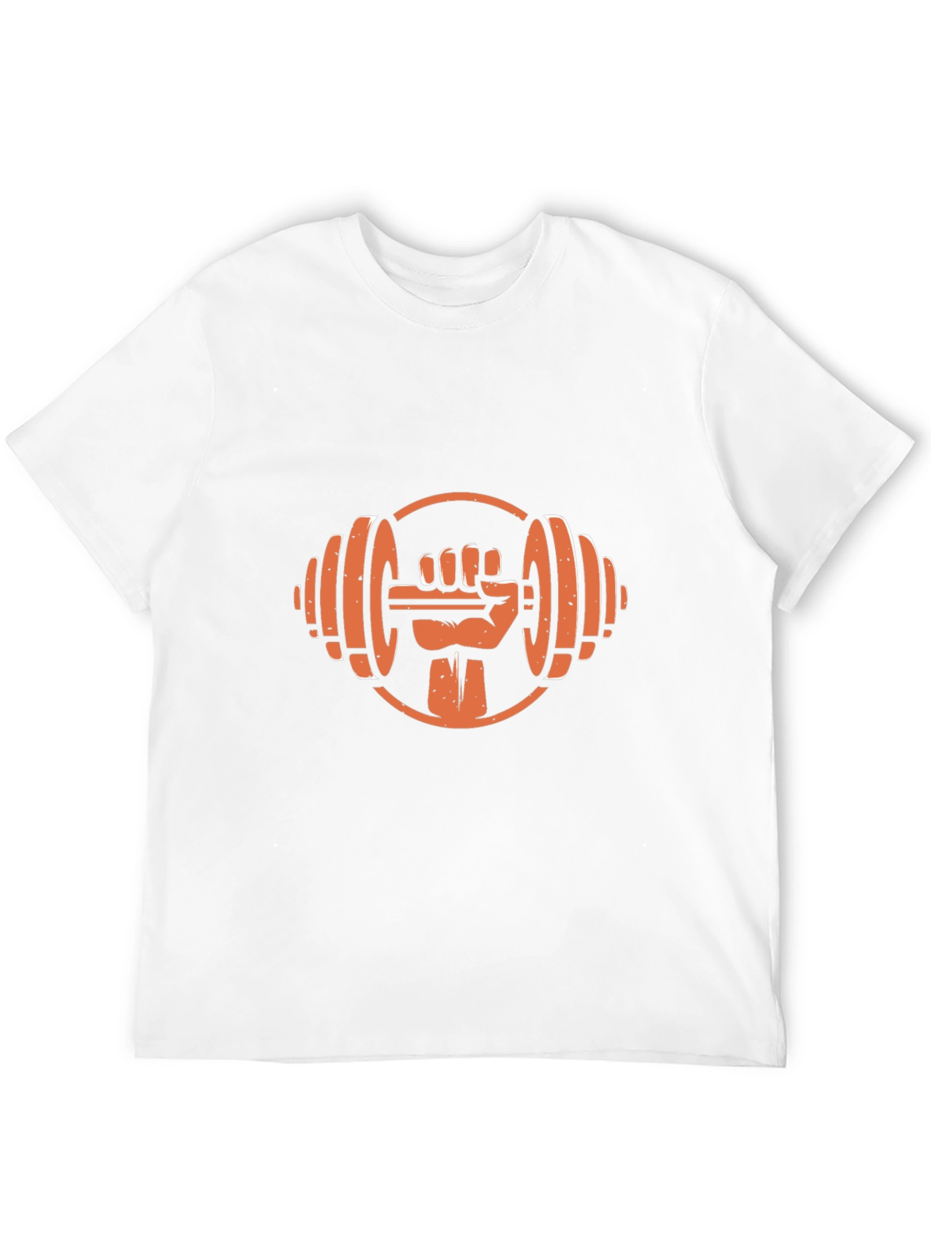 Black T-Shirt with Gym Dumbbell Fist Graphic