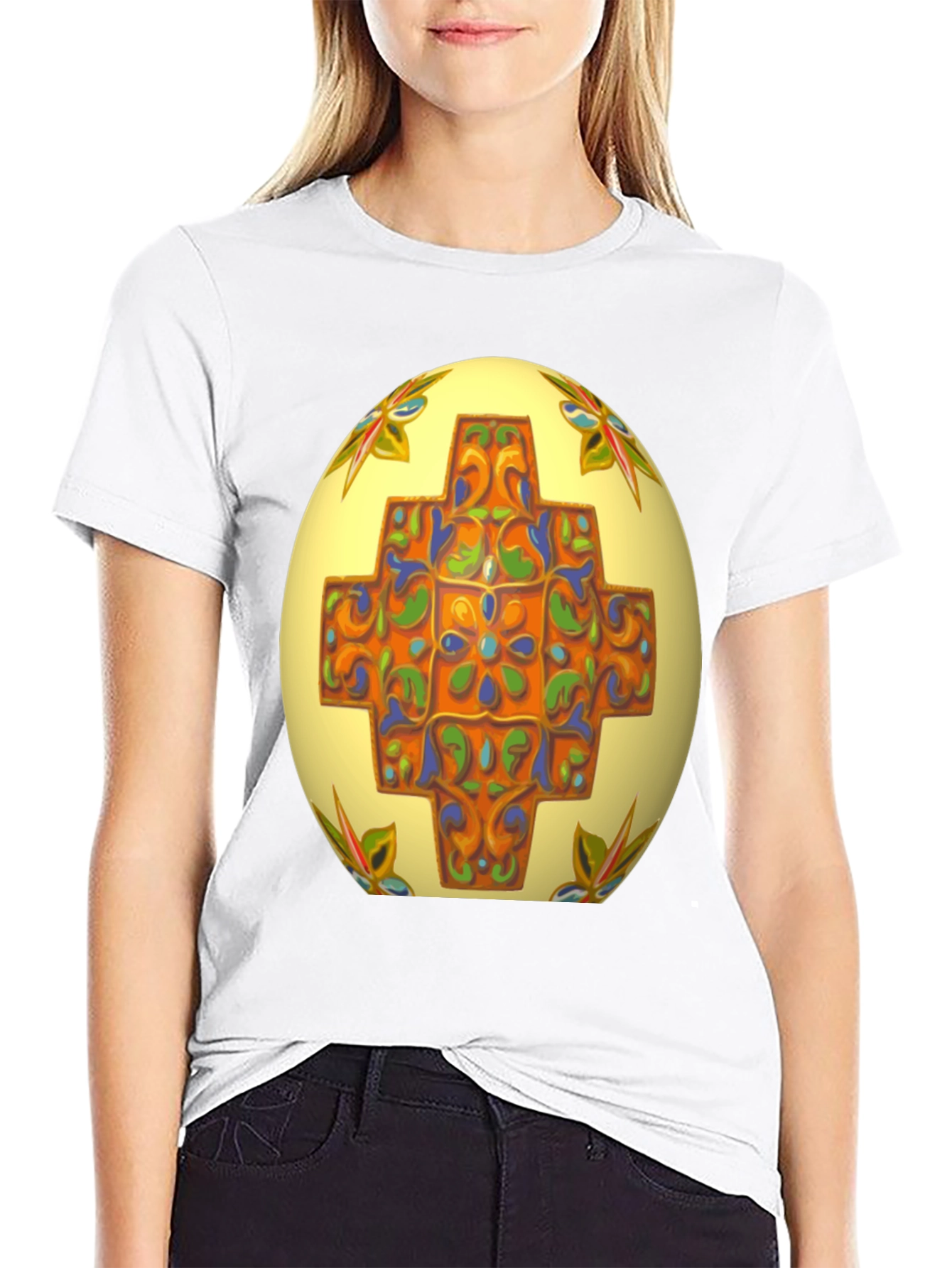 Ornate Easter Egg Graphic Tee - Unique Design