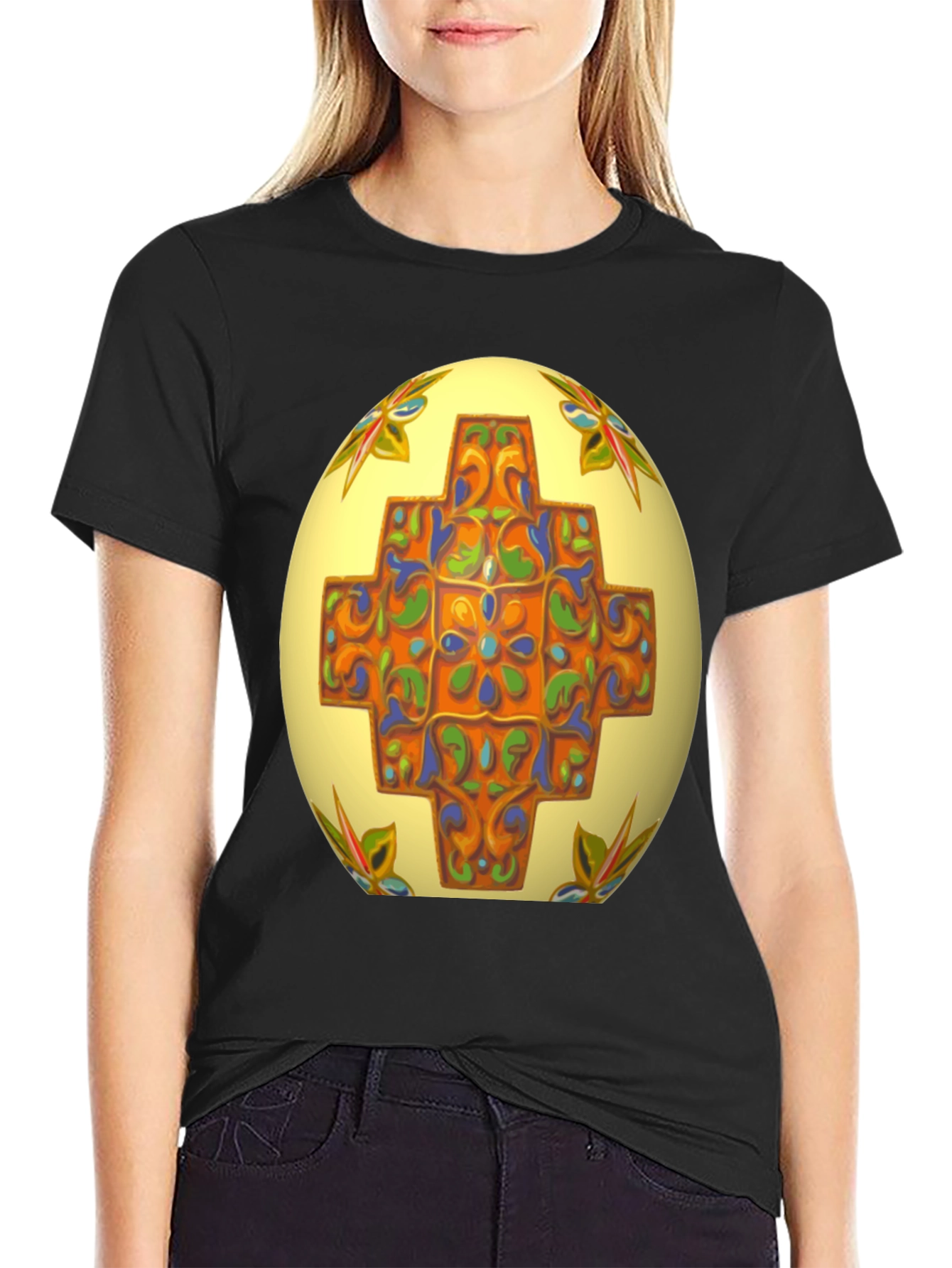 Ornate Easter Egg Graphic Tee - Unique Design