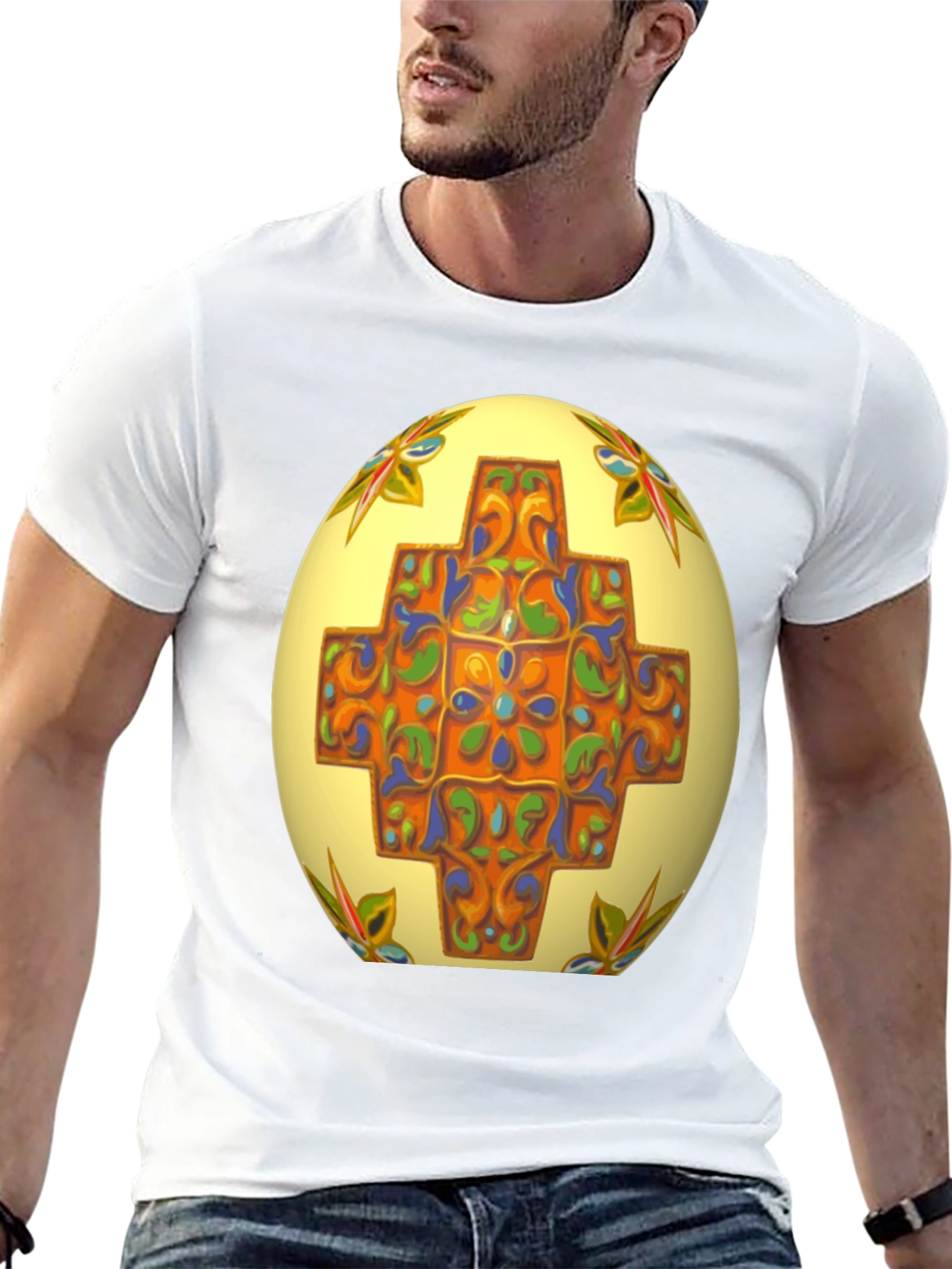 Ornate Easter Egg Graphic Tee - Unique Design