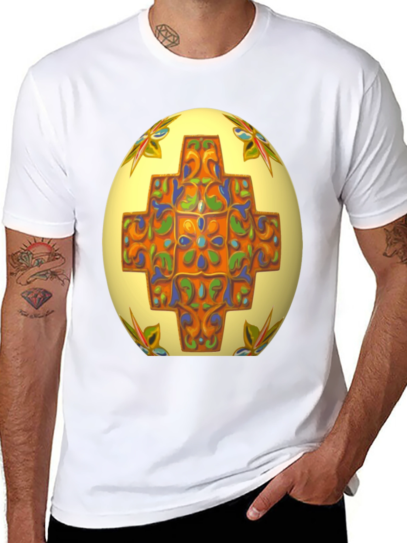 Ornate Easter Egg Graphic Tee - Unique Design