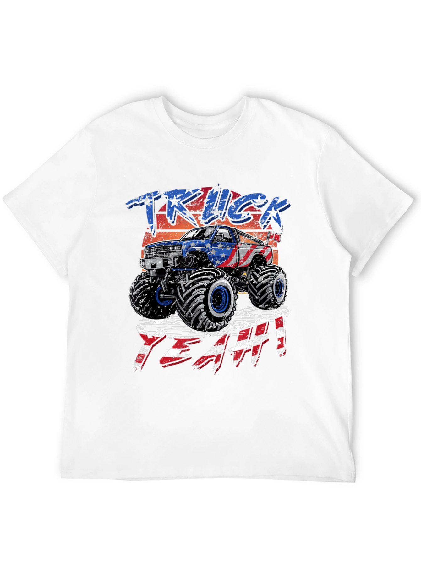 Patriotic Monster Truck T-Shirt - USA Flag Design