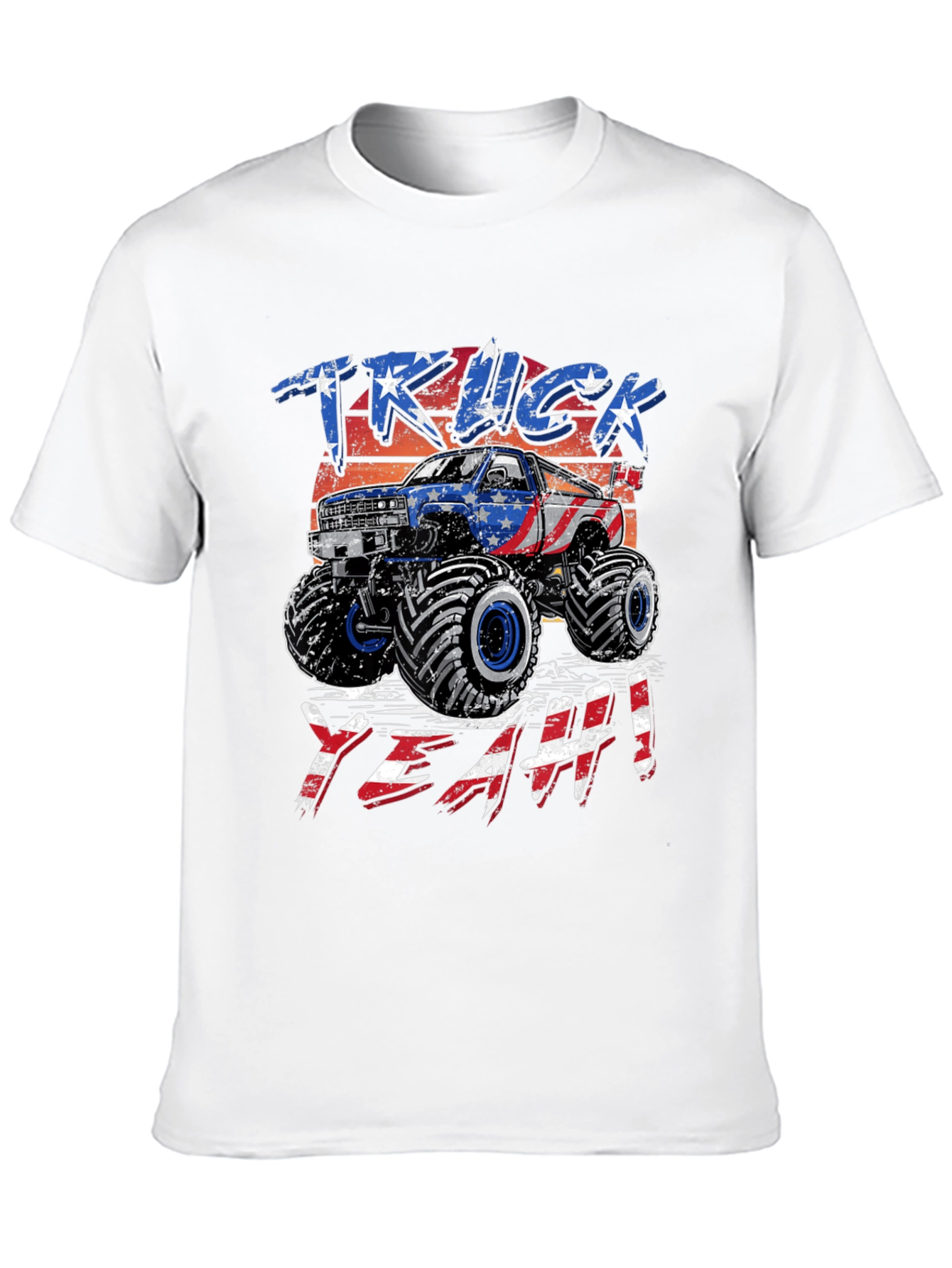 Patriotic Monster Truck T-Shirt - USA Flag Design