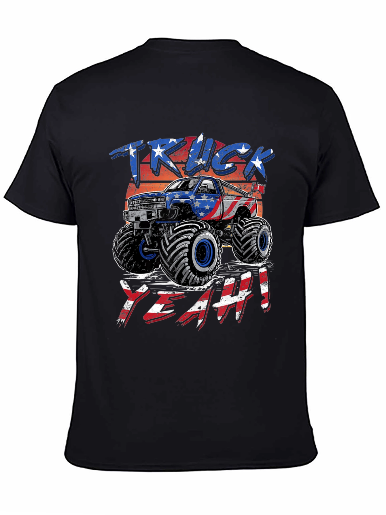 Patriotic Monster Truck T-Shirt - USA Flag Design