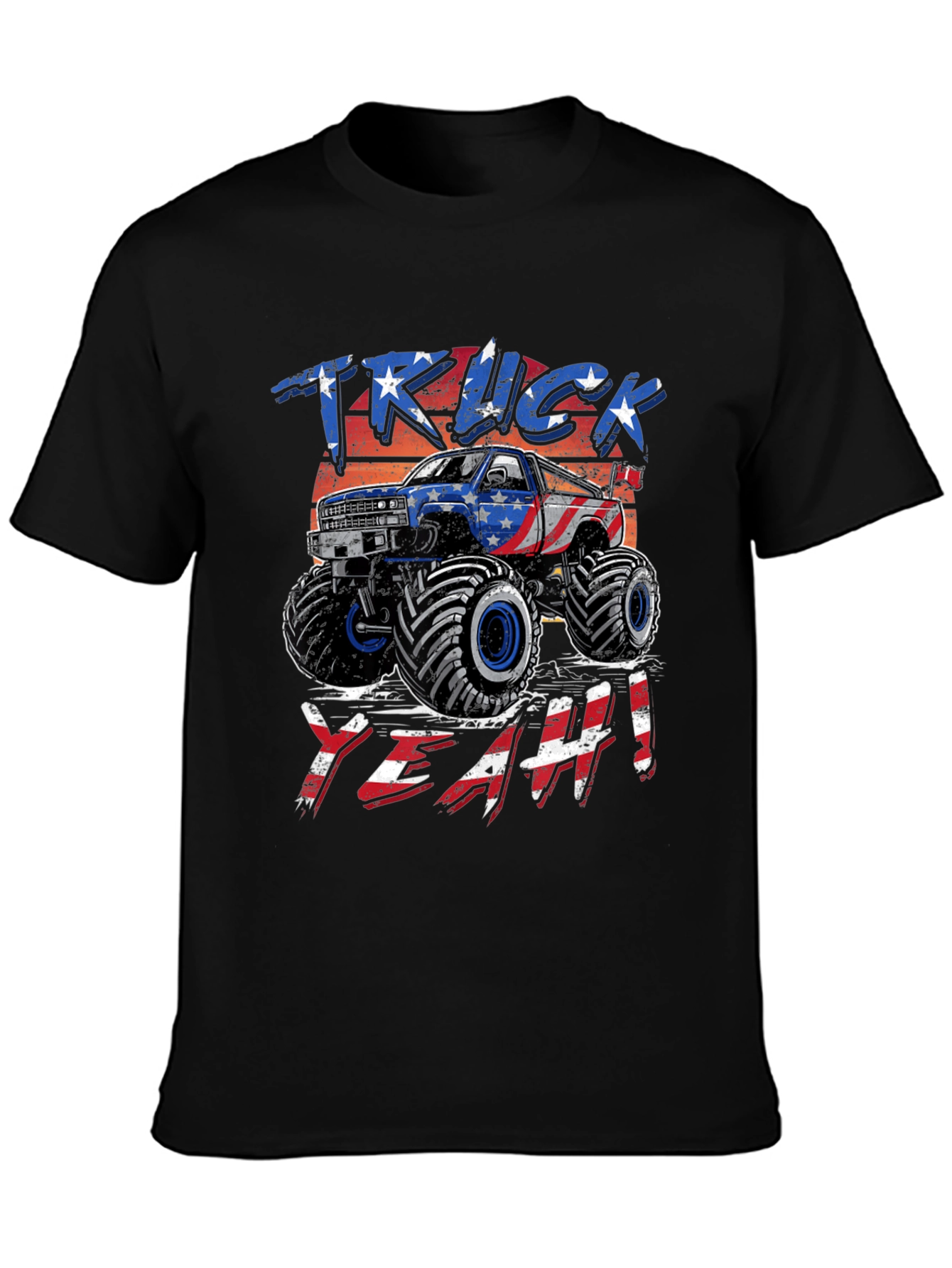 Patriotic Monster Truck T-Shirt - USA Flag Design
