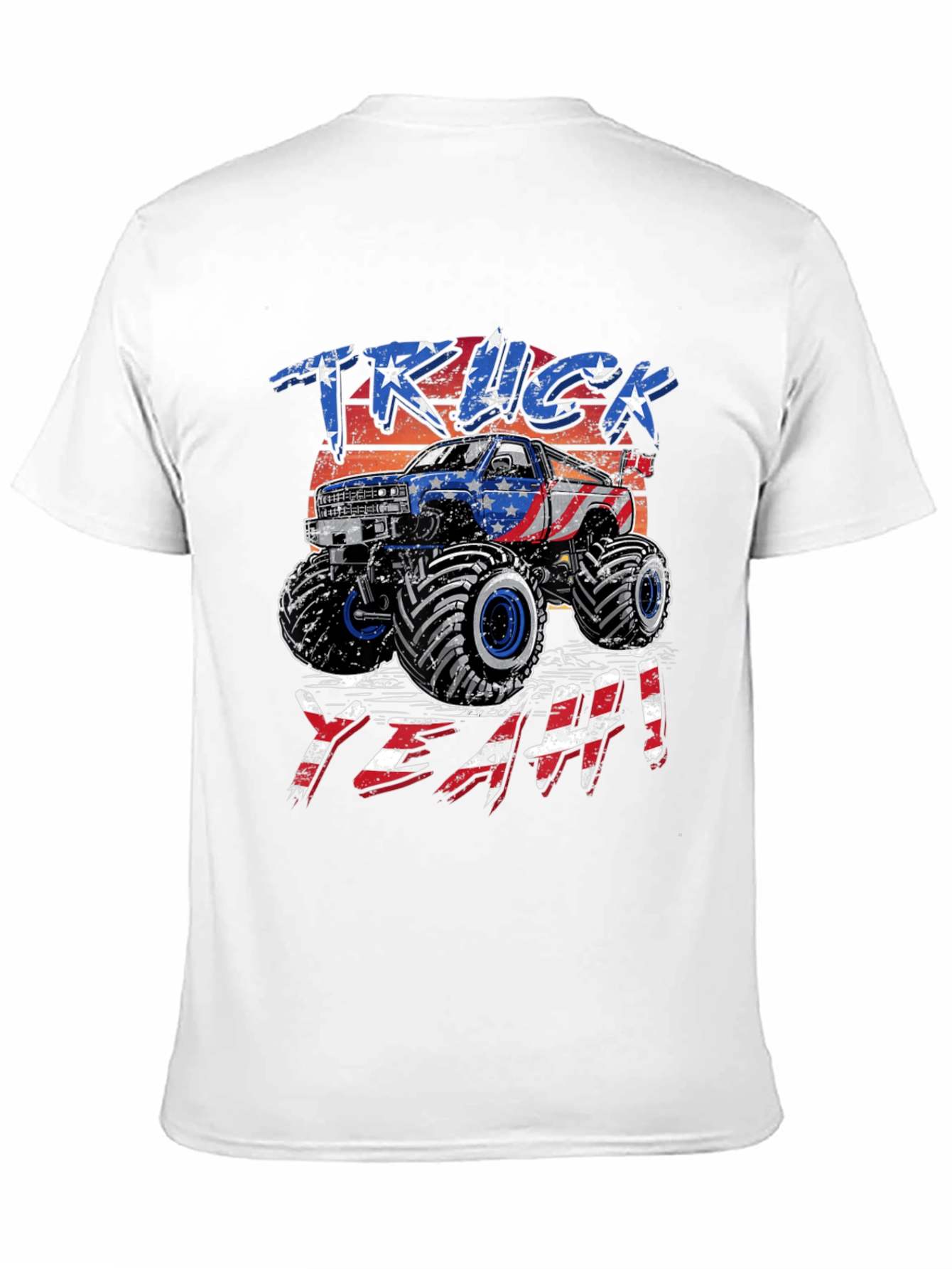 Patriotic Monster Truck T-Shirt - USA Flag Design