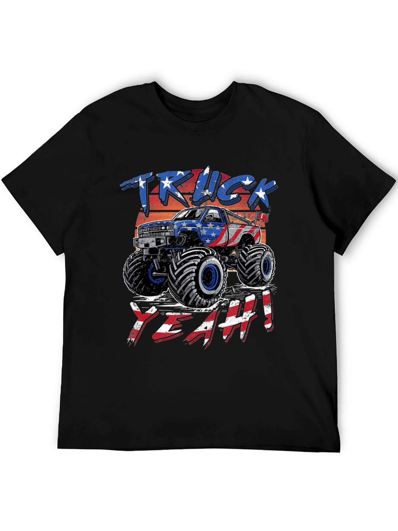 Patriotic Monster Truck T-Shirt - USA Flag Design