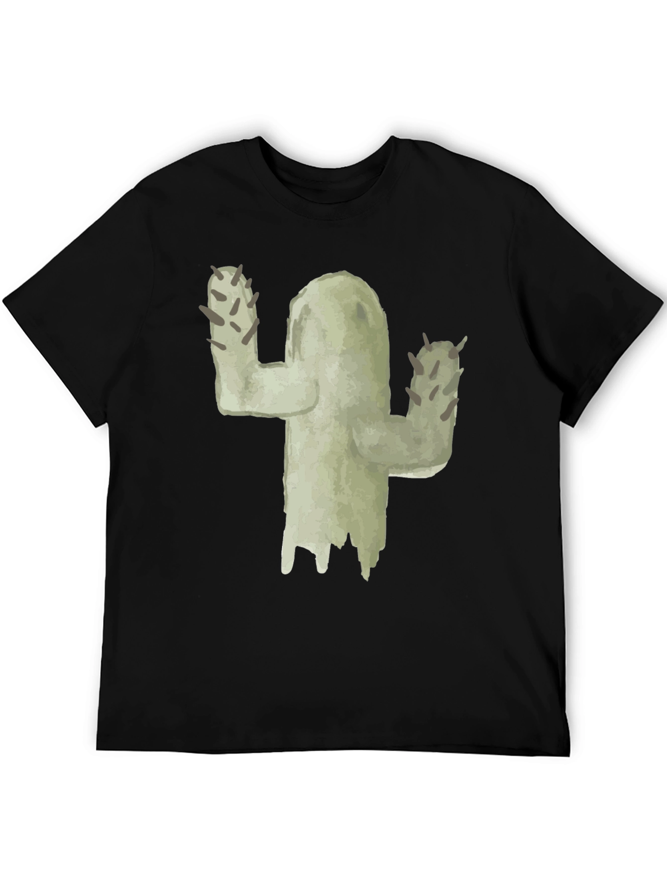 Cactus Graphic Tee - Black Cotton T-Shirt