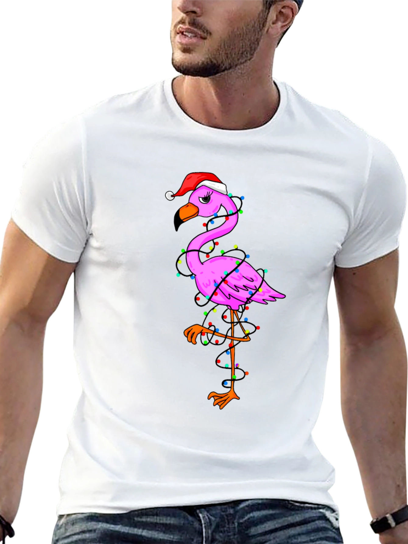 Festive Flamingo Christmas T-Shirt