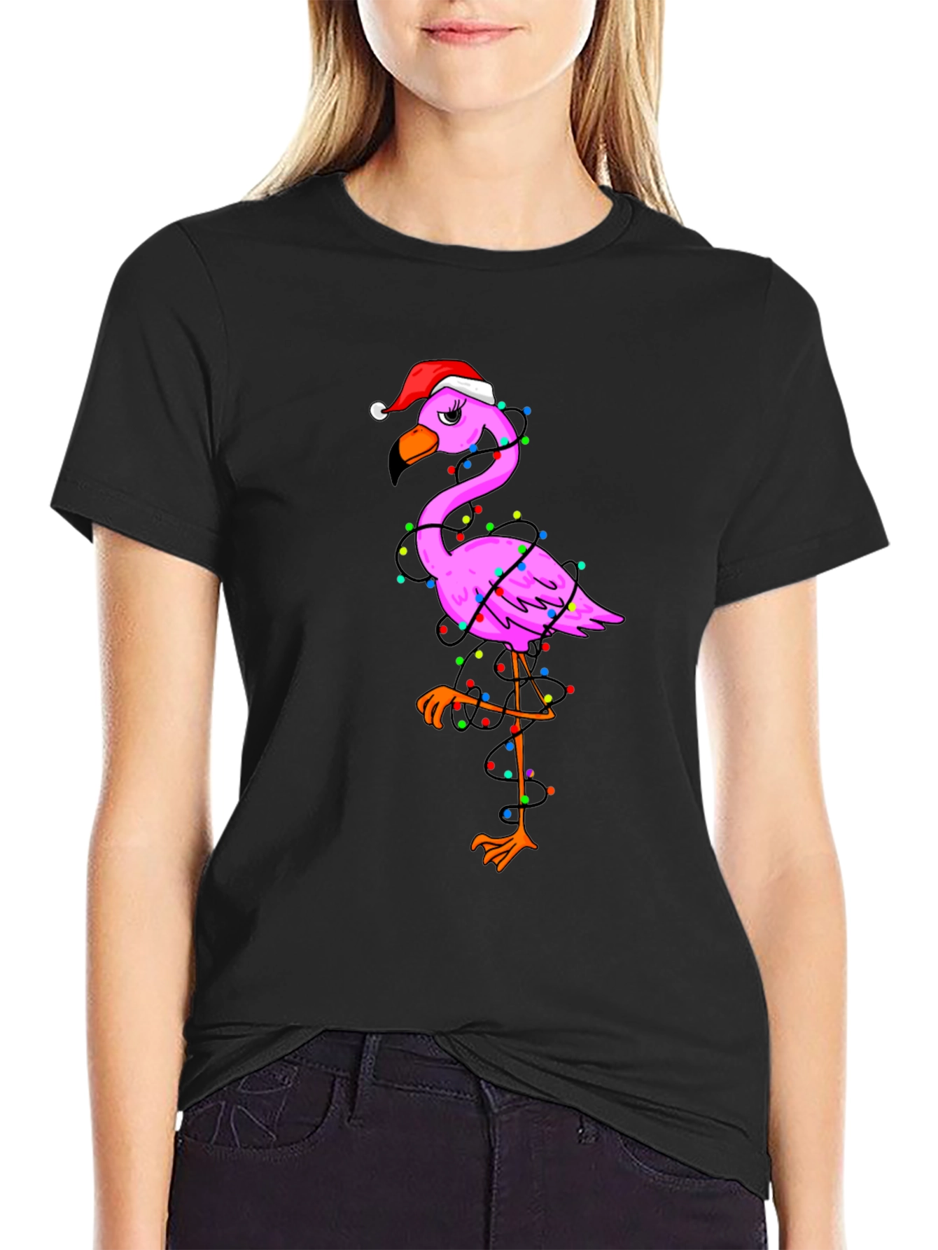 Festive Flamingo Christmas T-Shirt