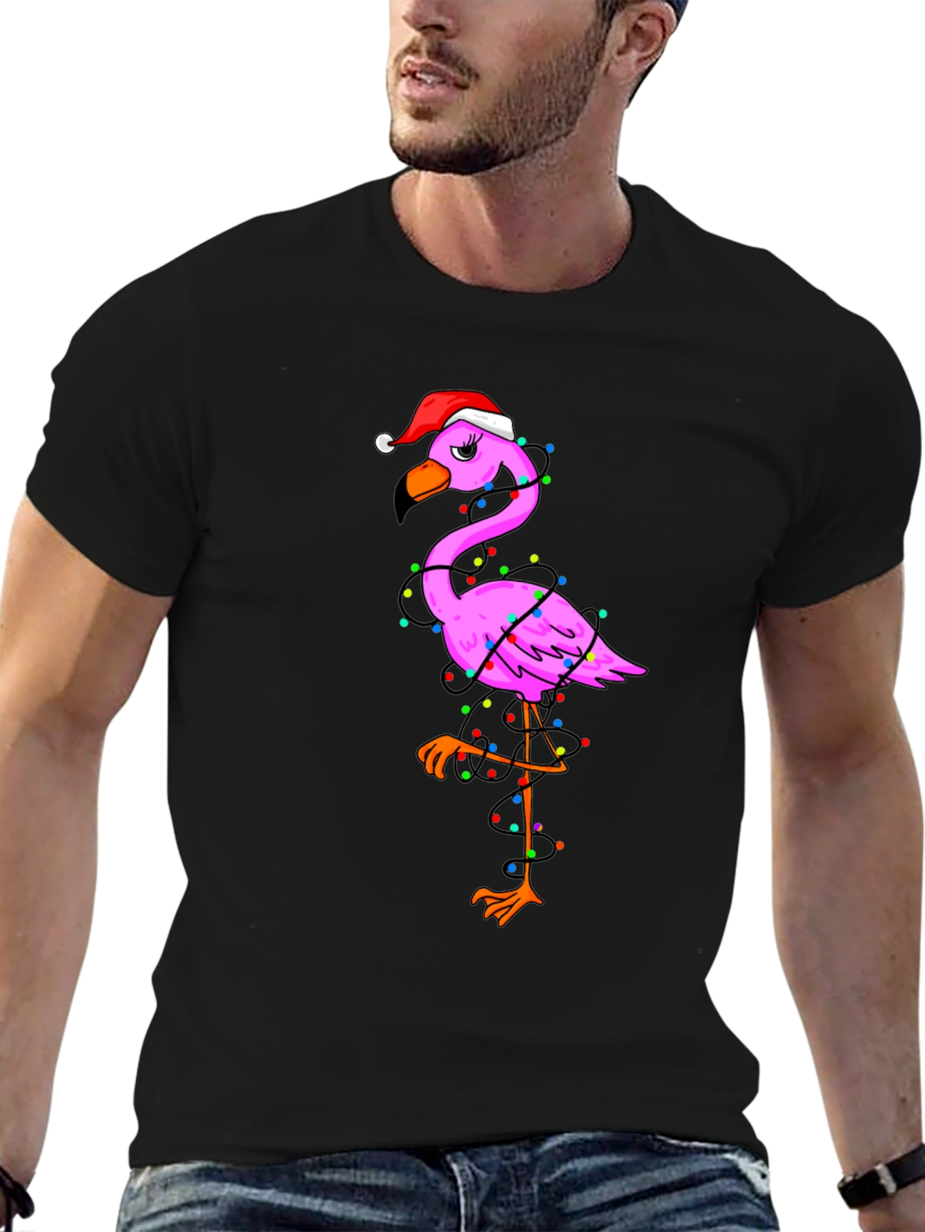 Festive Flamingo Christmas T-Shirt