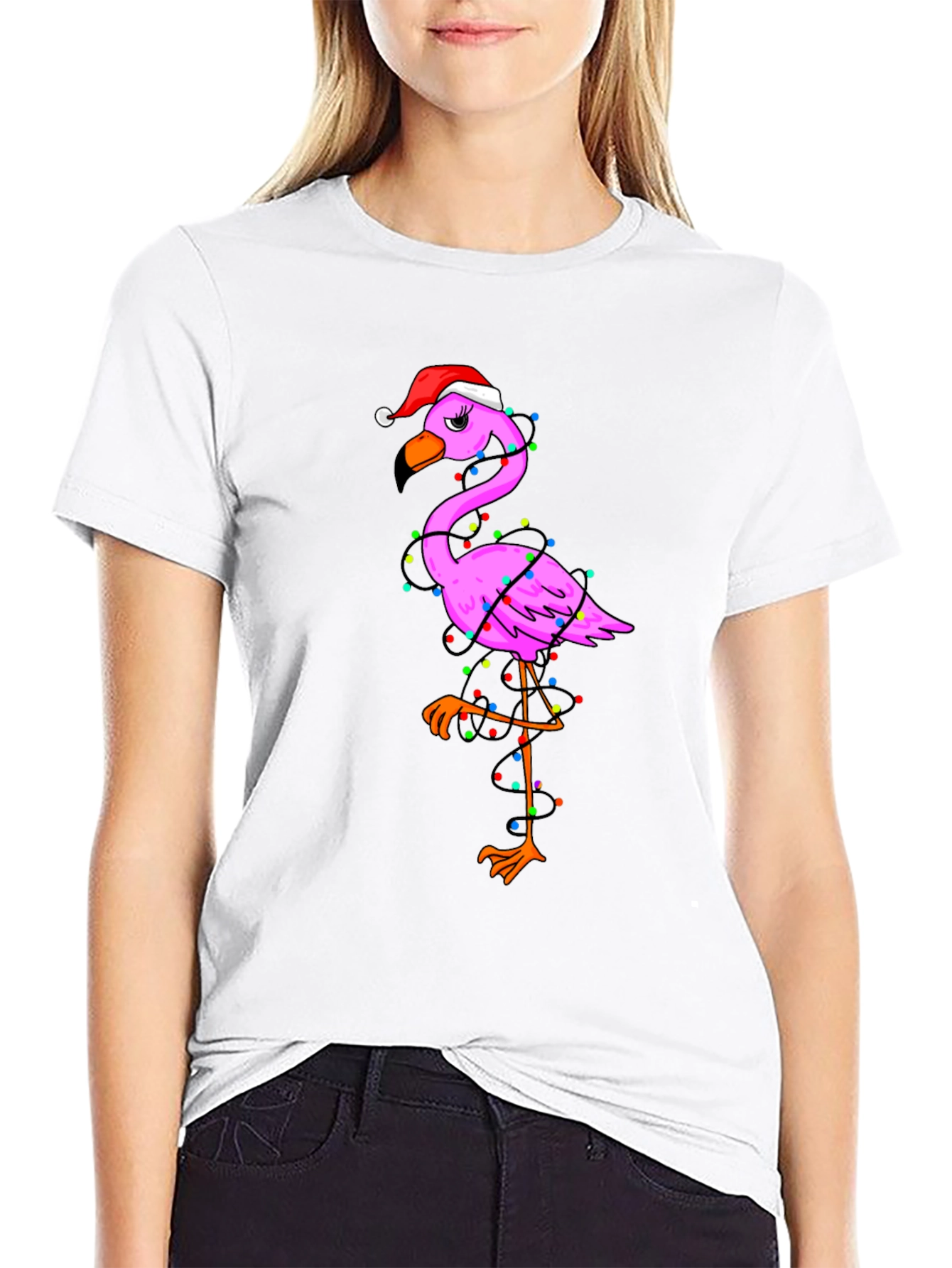Festive Flamingo Christmas T-Shirt