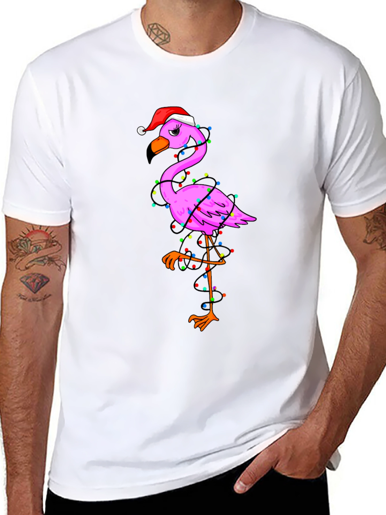 Festive Flamingo Christmas T-Shirt