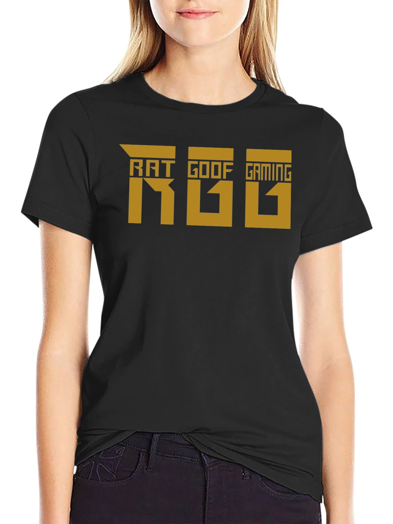 Rat Goof Gaming T-Shirt - Black Crew Neck Tee