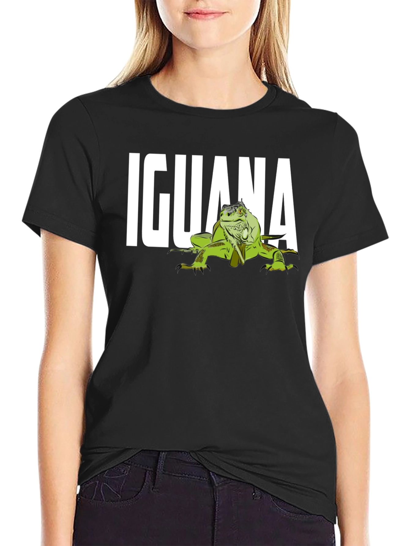 Iguana Graphic Print T-Shirt Mens Crew Neck