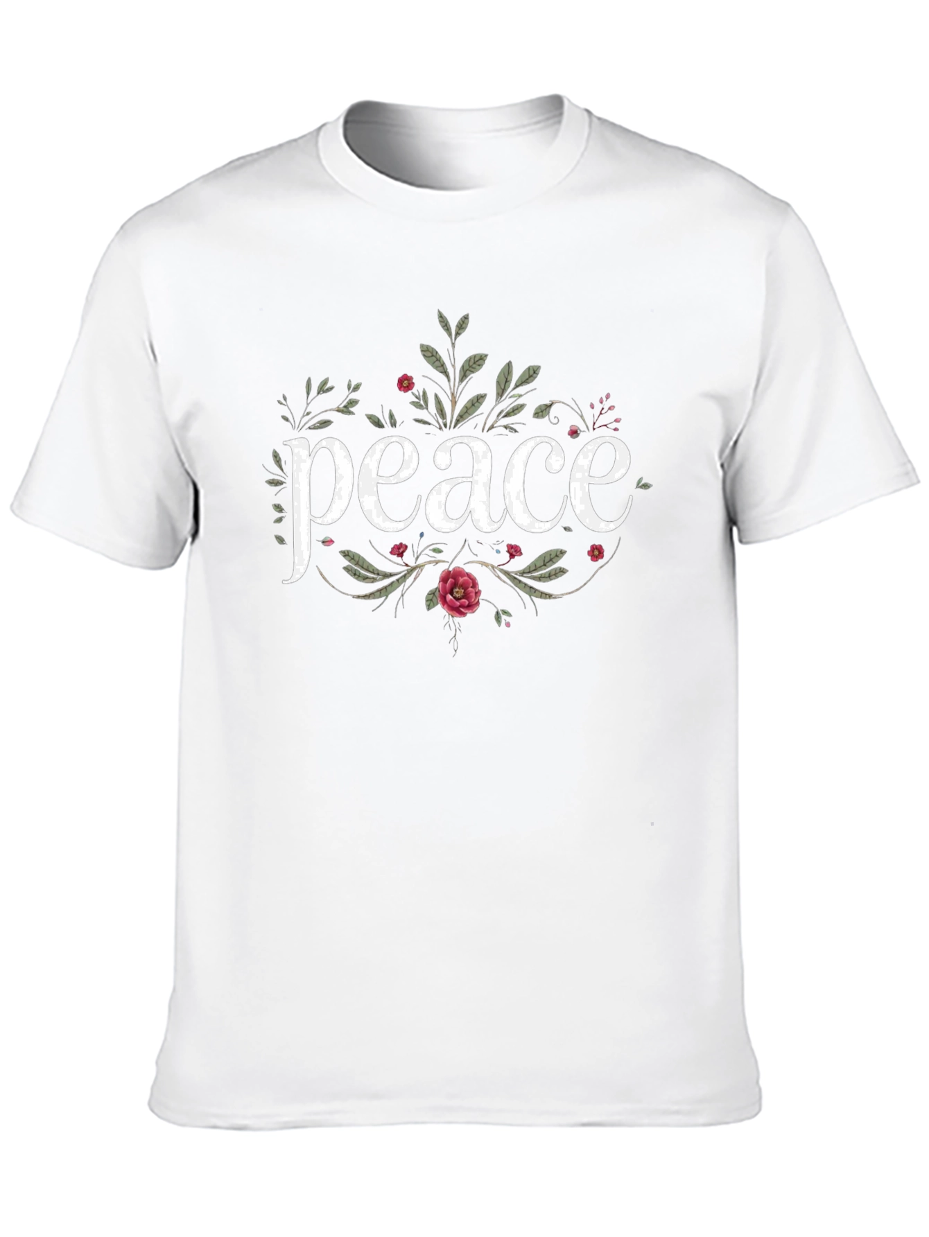 Peace Floral Graphic T-Shirt - Black