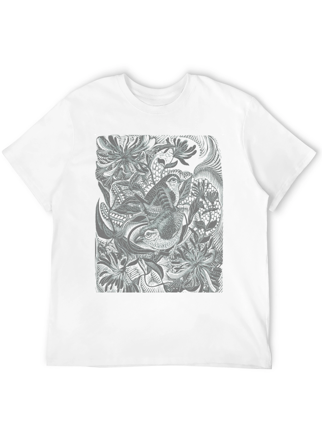 Botanical Print Black T-Shirt