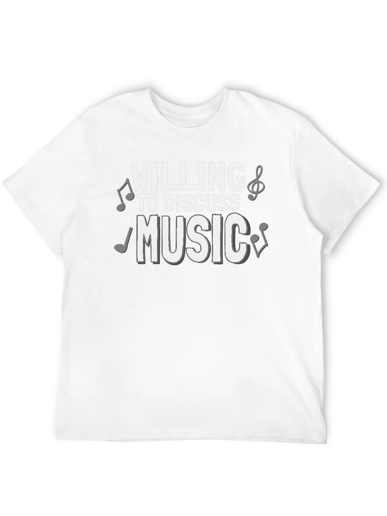 Willing to Discuss Music T-Shirt - Black Cotton Tee