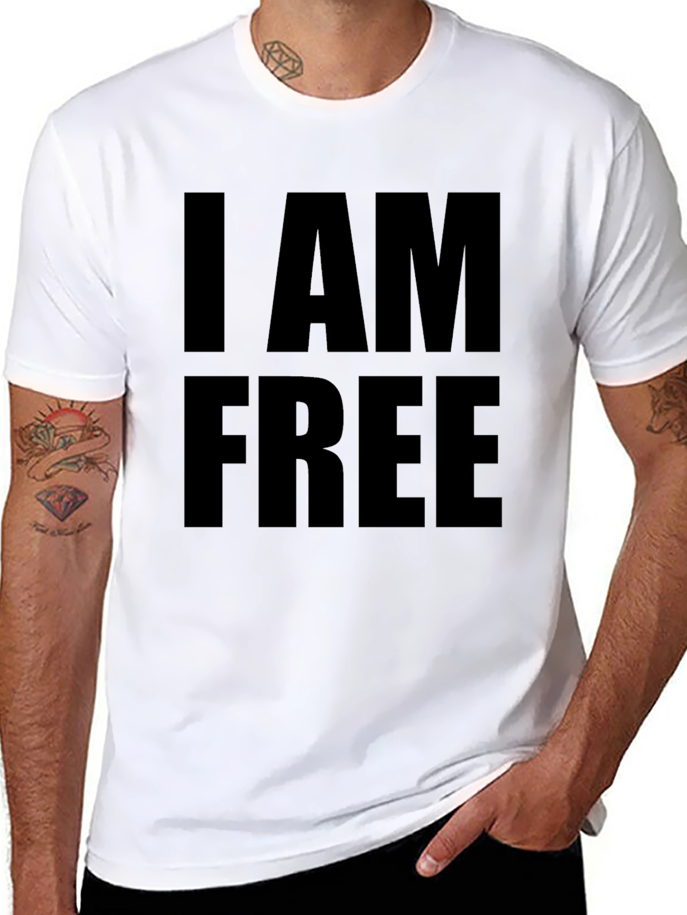 I AM FREE Graphic Tee - Bold Statement T-Shirt