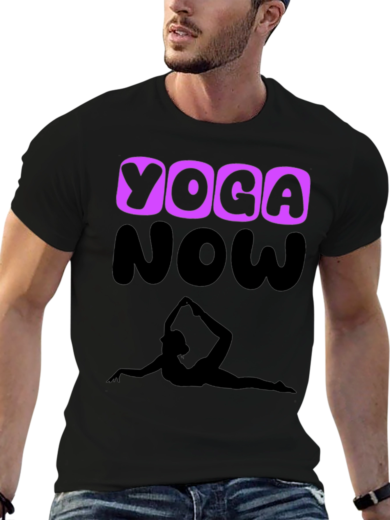 Yoga Now Graphic Tee - Black Cotton Blend