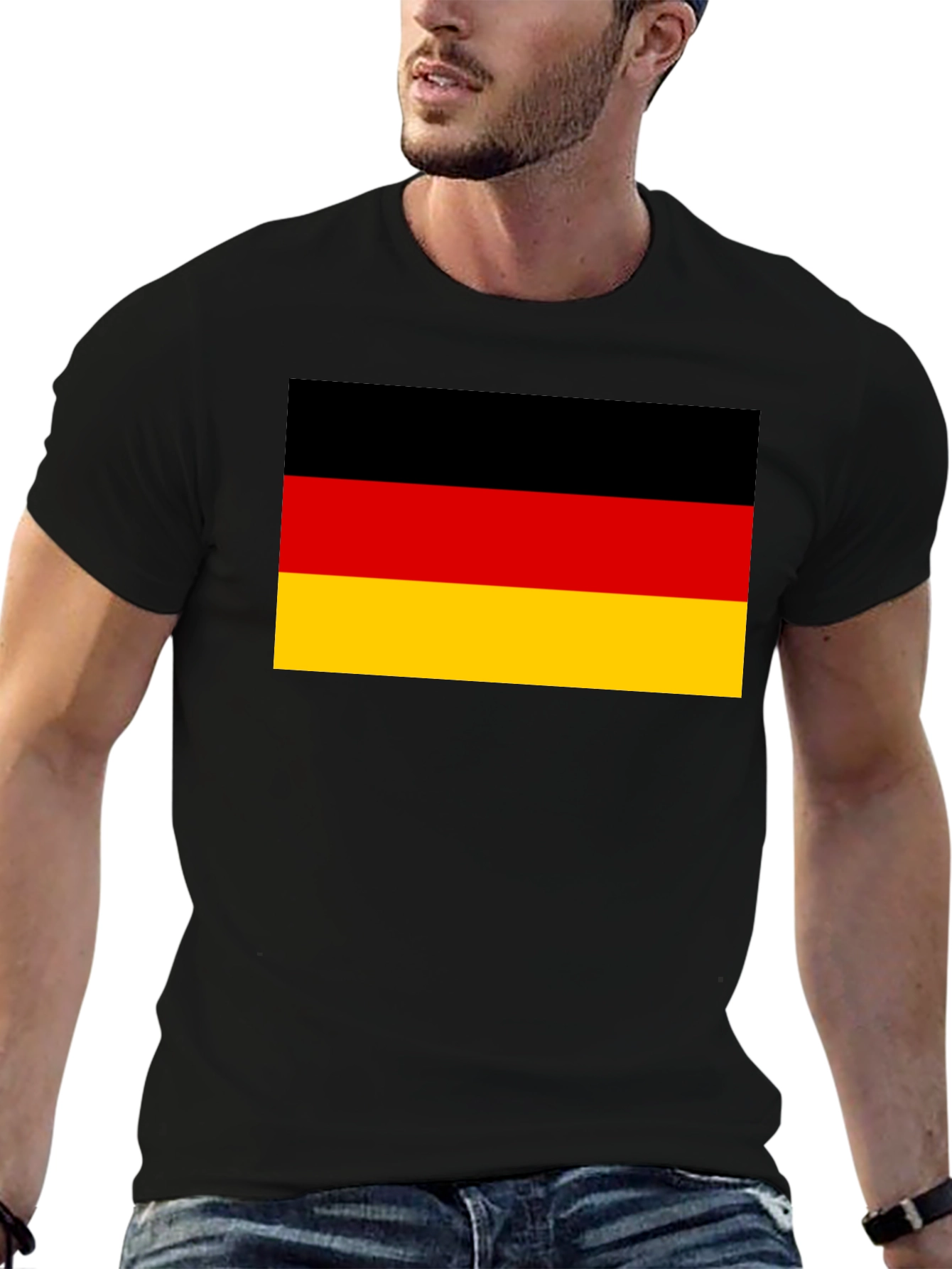 Germany Flag T-Shirt - Black Crew Neck Tee