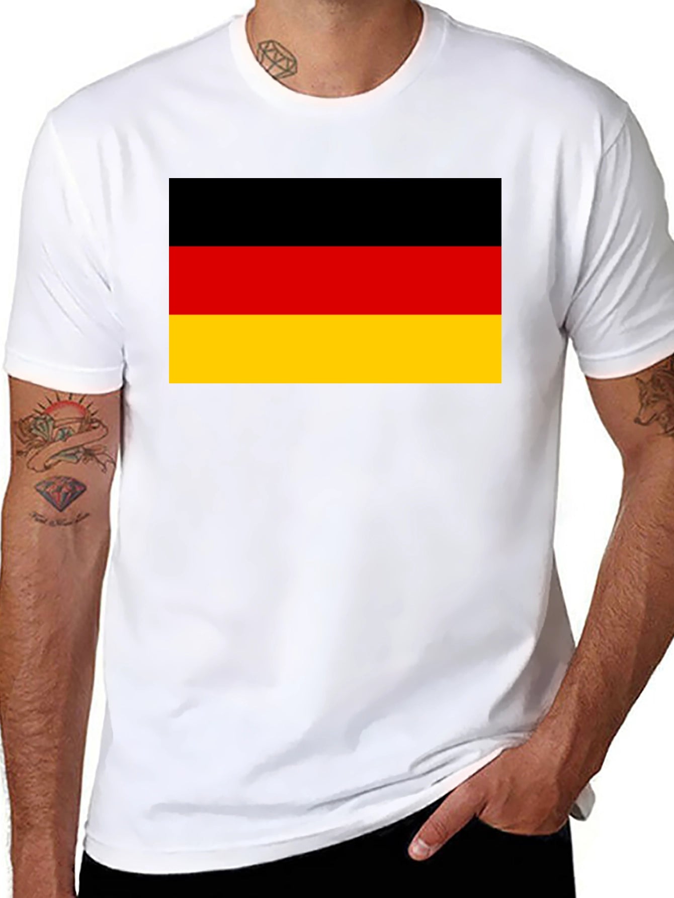 Germany Flag T-Shirt - Black Crew Neck Tee