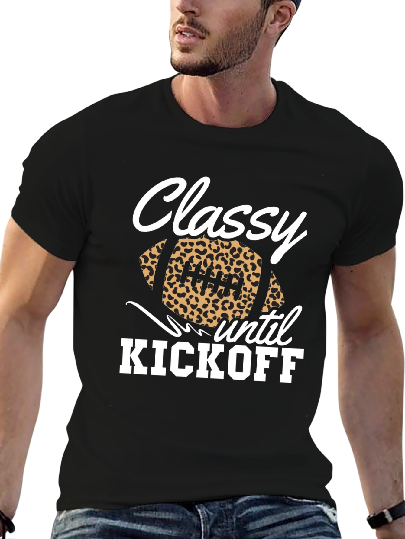 Classy Until Kickoff Football Graphic Tee