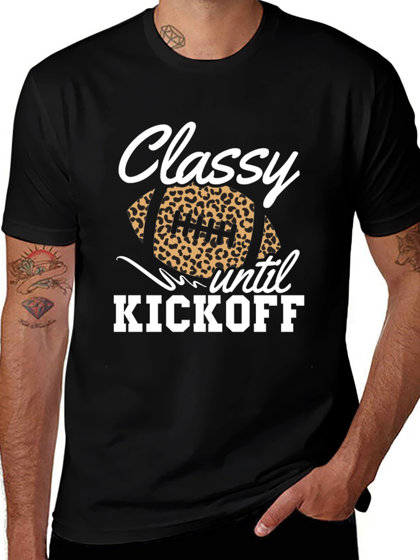 Classy Until Kickoff Football Graphic Tee