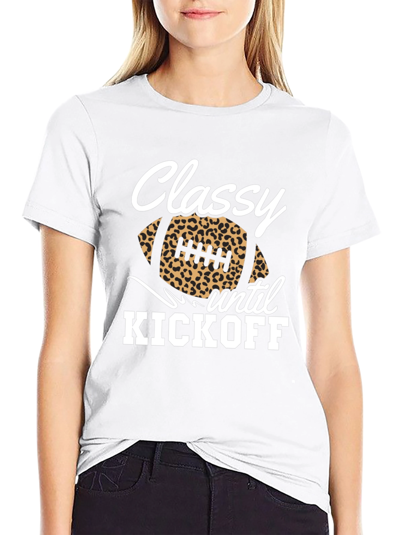 Classy Until Kickoff Football Graphic Tee