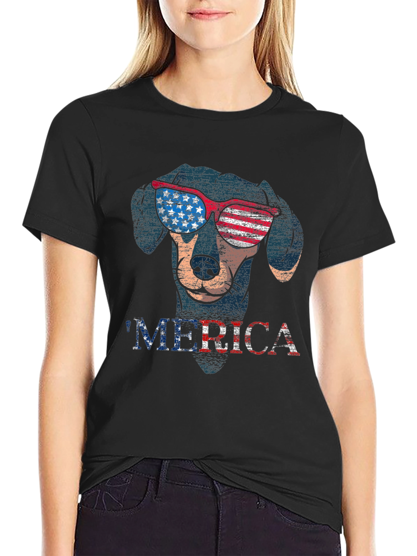 Patriotic Dog T-Shirt - Merica Dachshund