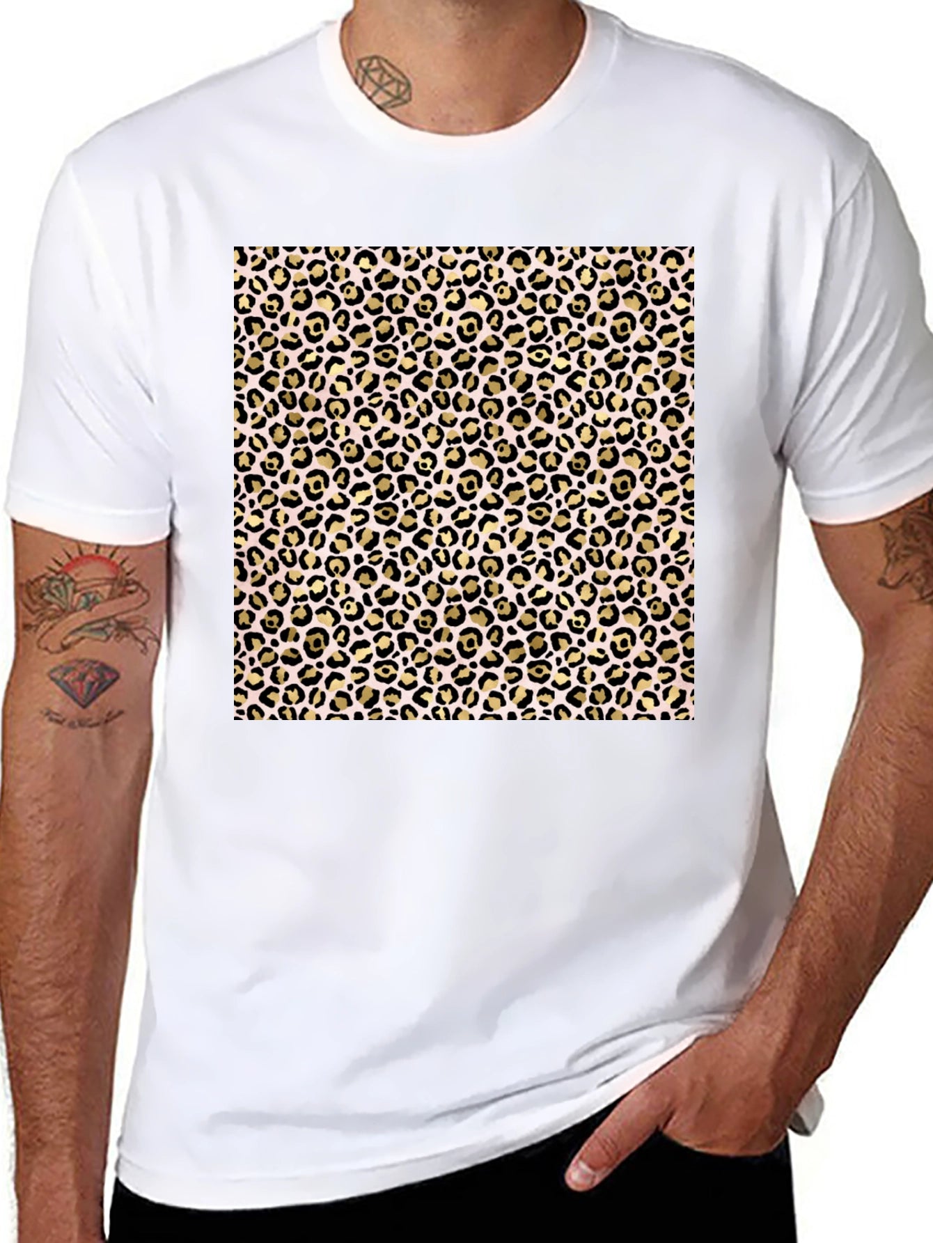Leopard Print Black T-Shirt