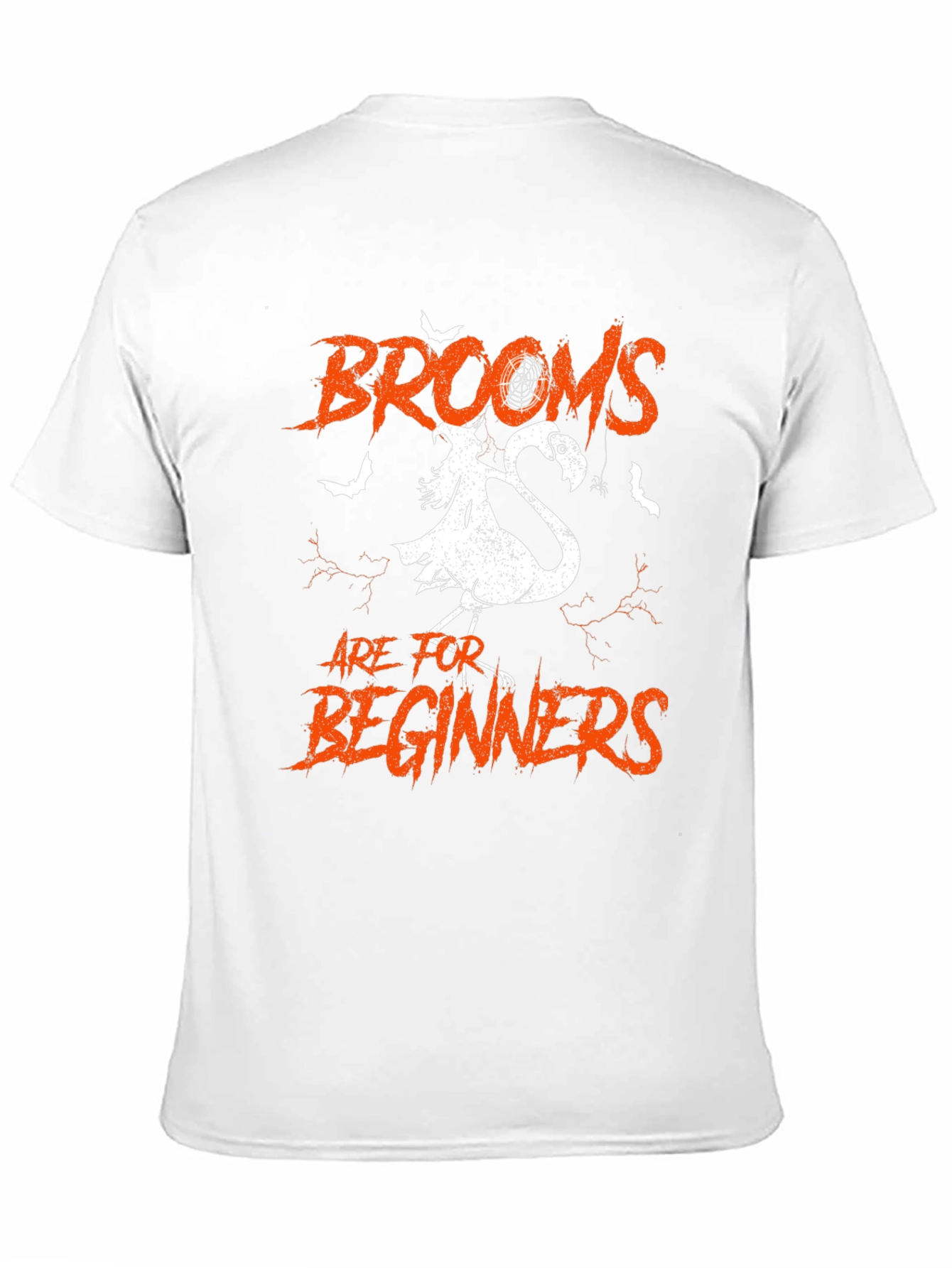Brooms are for Beginners Halloween Flamingo T-Shirt