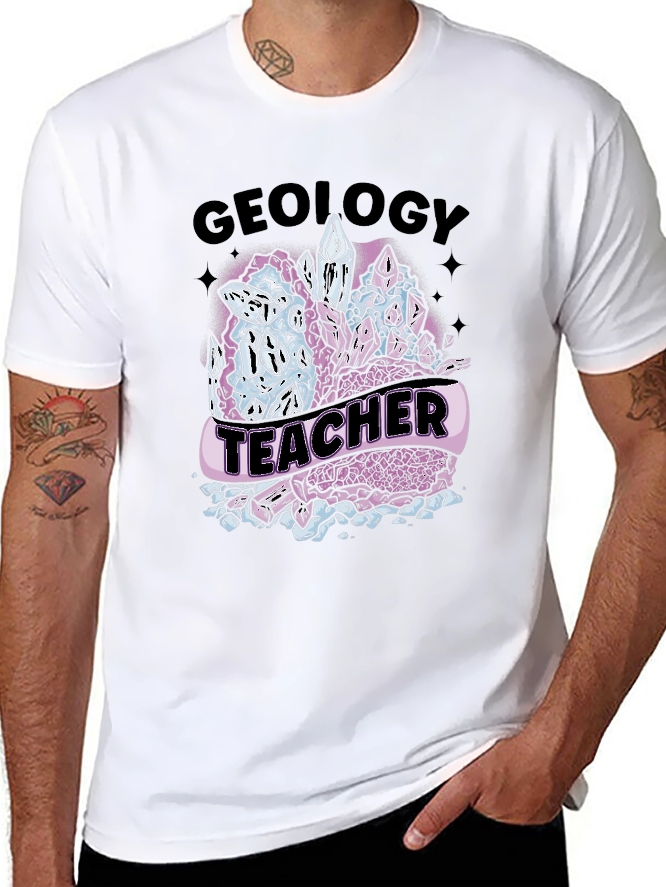 Geology Teacher Graphic Tee - Unique Crystal Design