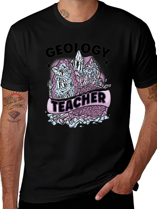 Geology Teacher Graphic Tee - Unique Crystal Design