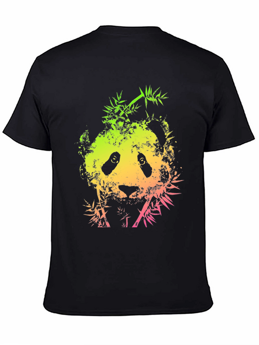 Cool Panda Bamboo Graphic Black T-Shirt