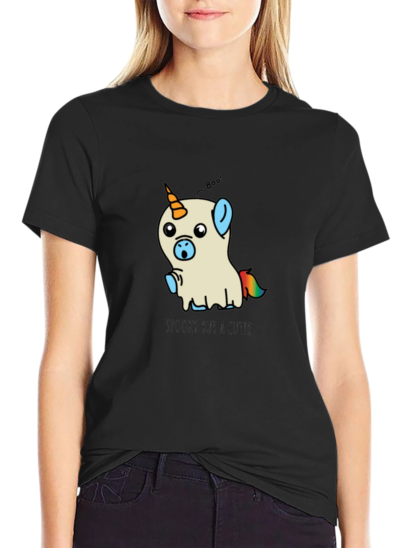 Spooky Cutie Unicorn Ghost Graphic Tee