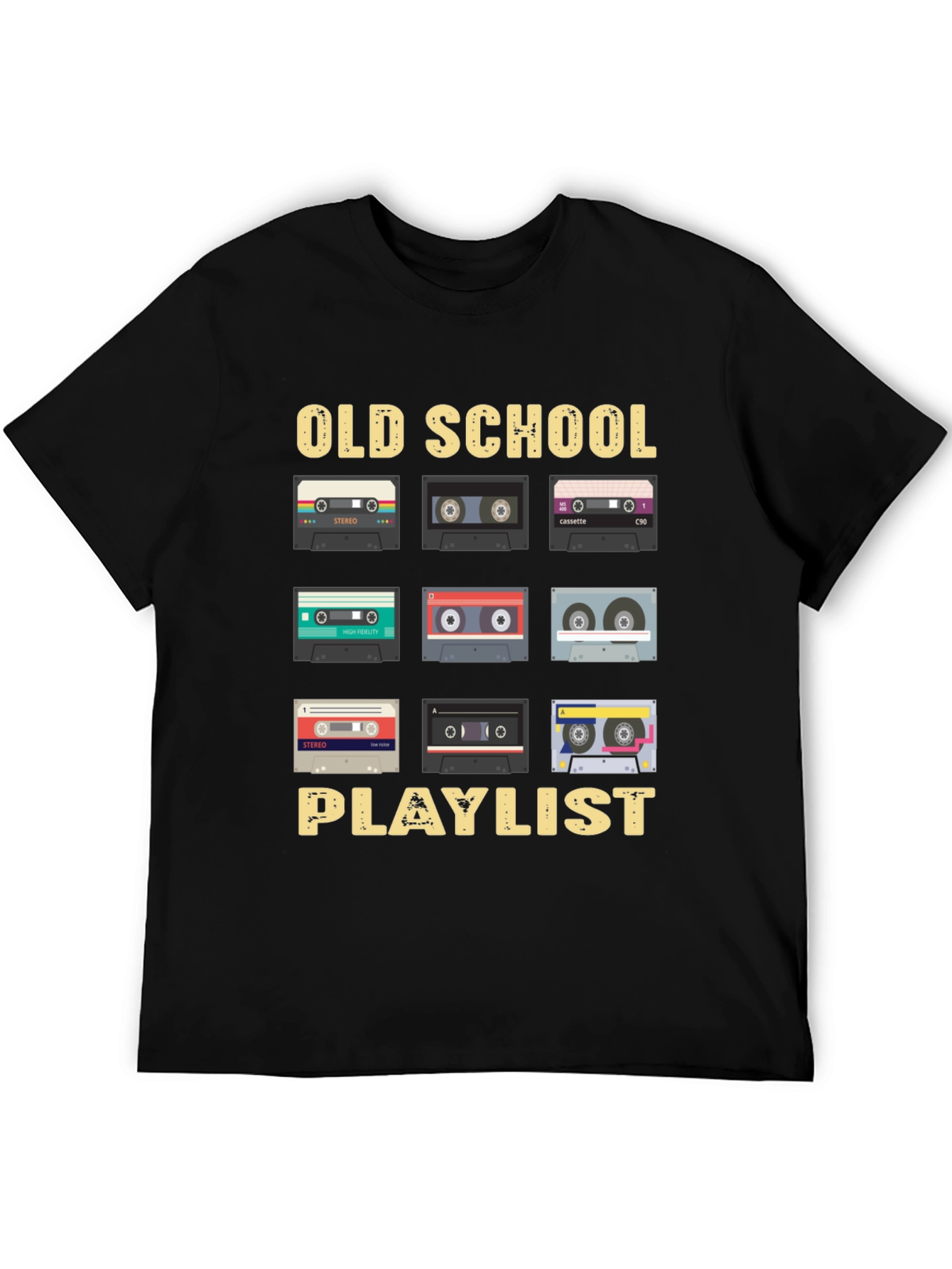 Retro Cassette Tape Old School Playlist T-Shirt