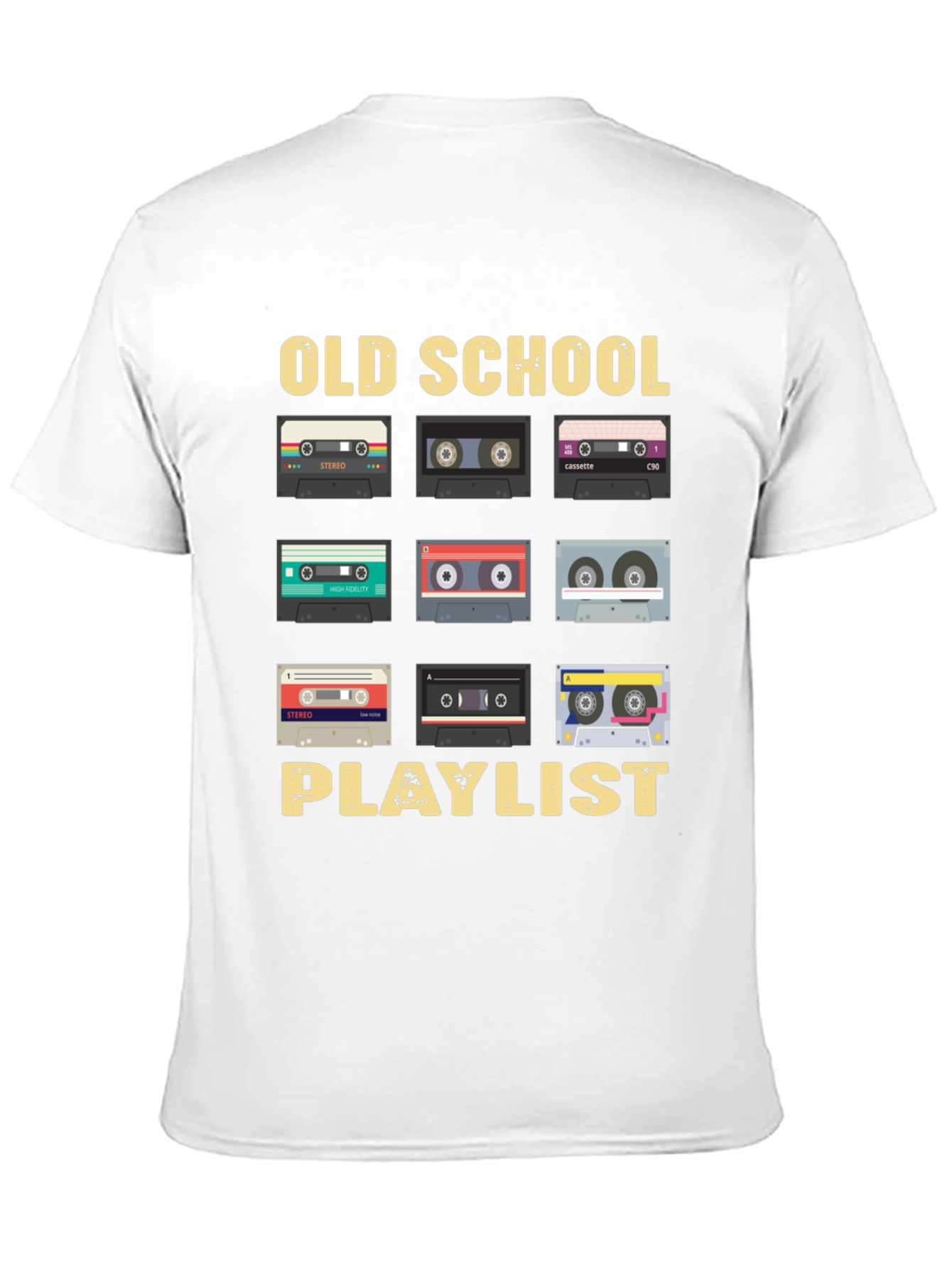 Retro Cassette Tape Old School Playlist T-Shirt