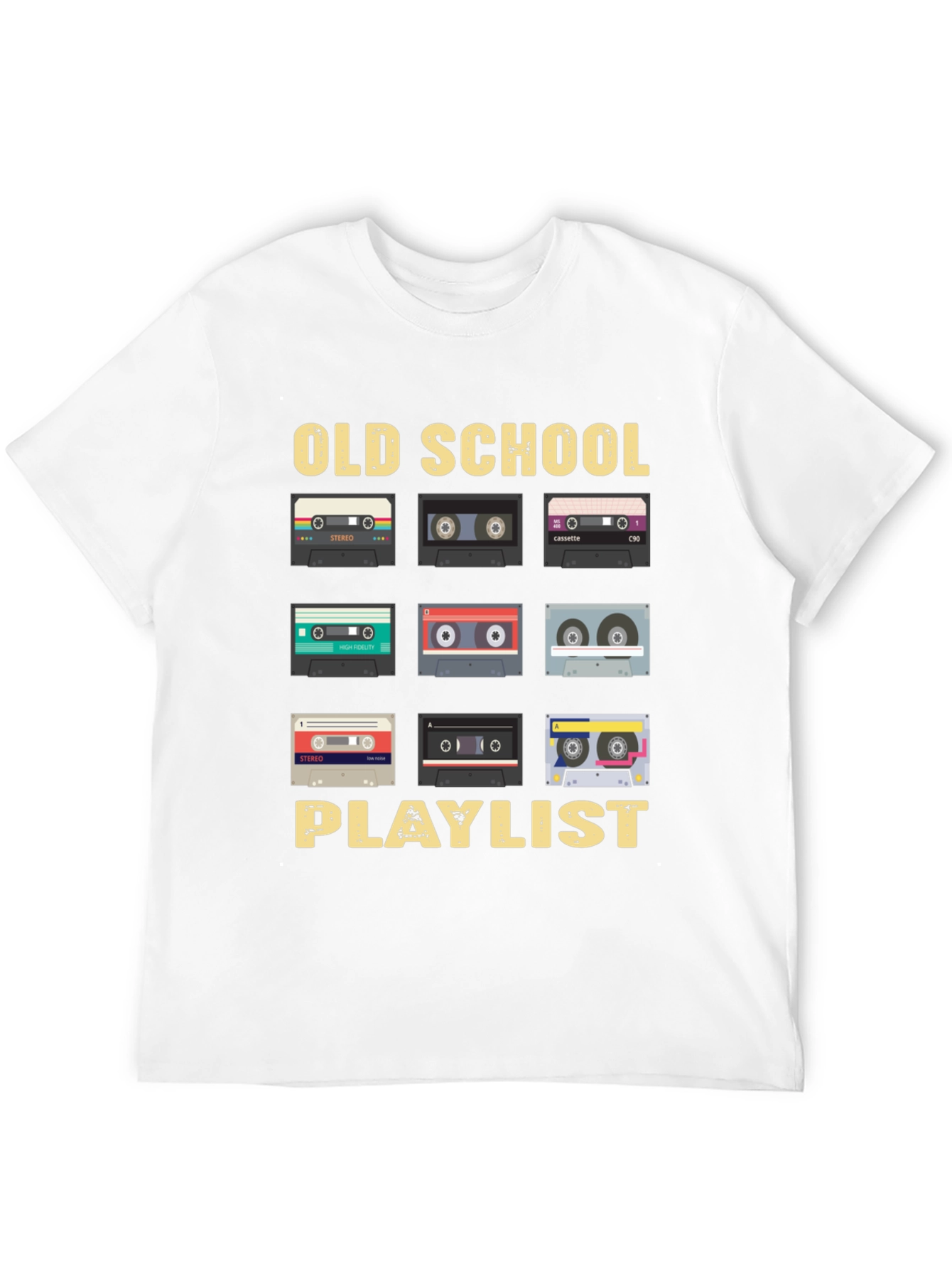 Retro Cassette Tape Old School Playlist T-Shirt