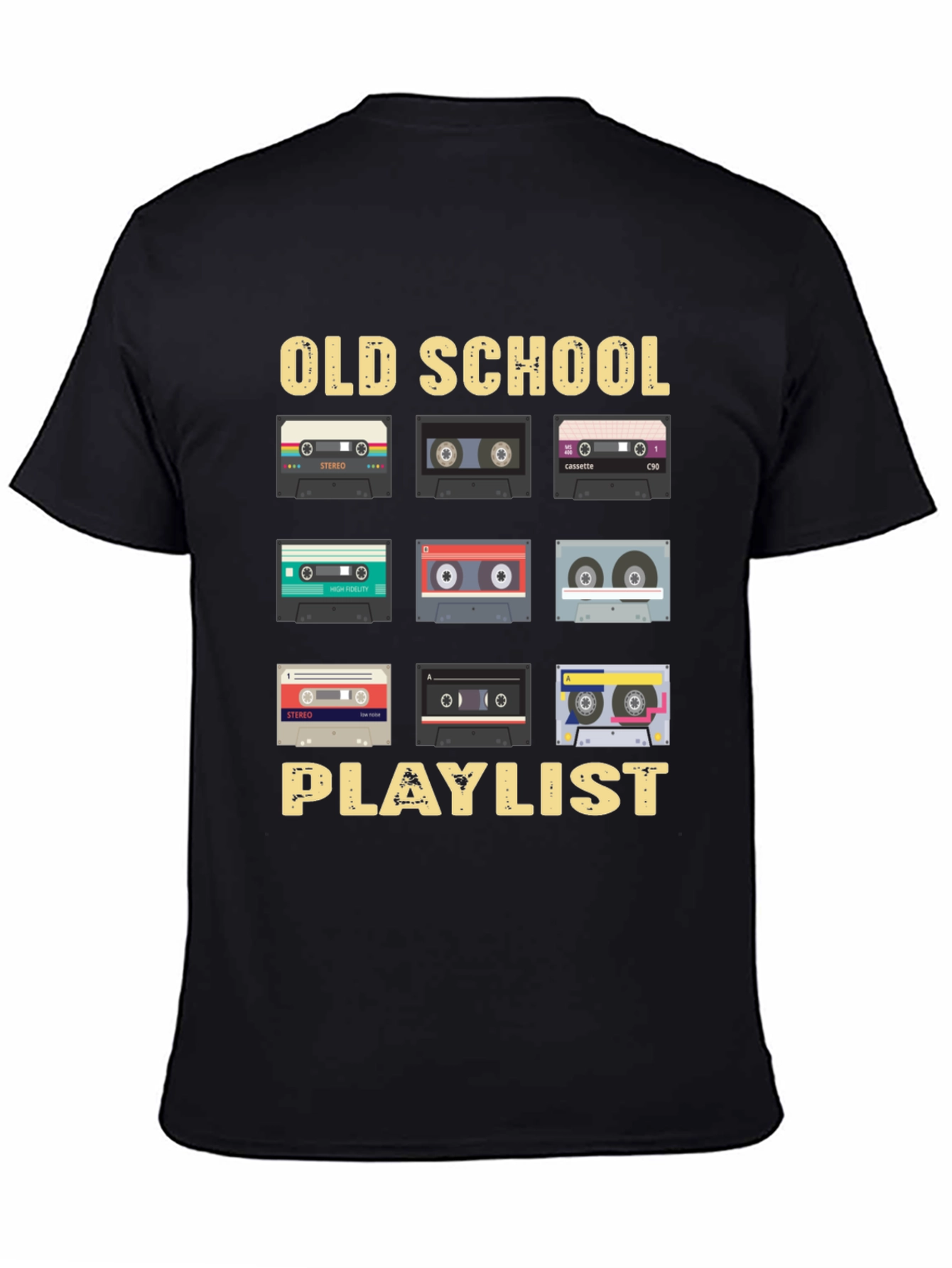 Retro Cassette Tape Old School Playlist T-Shirt