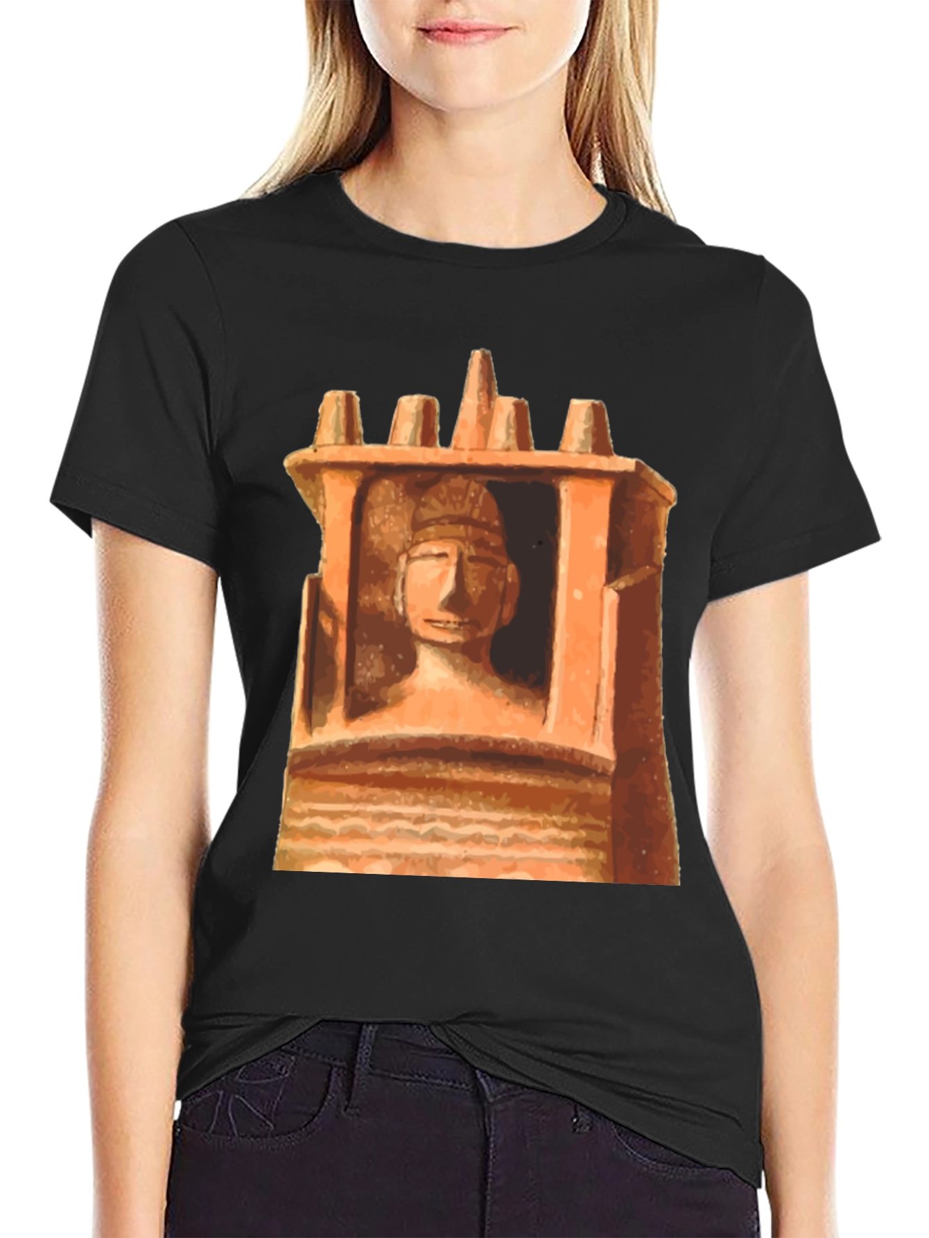Unique Graphic Tee - Ancient Statue Design