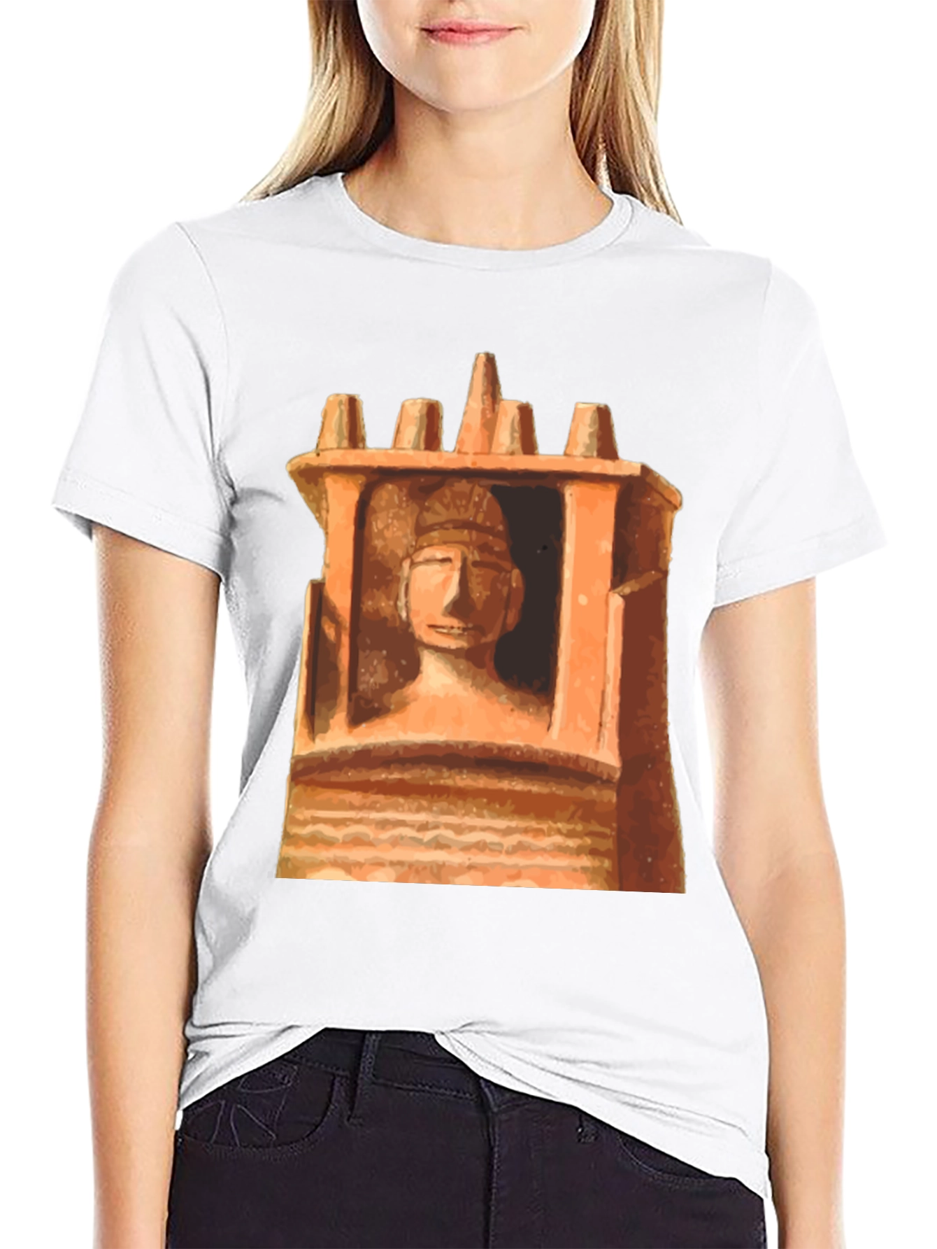 Unique Graphic Tee - Ancient Statue Design