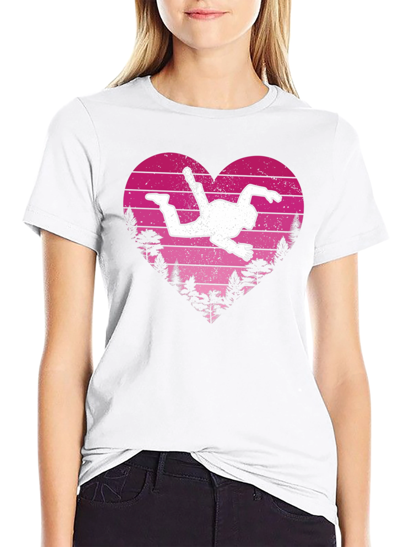 Skydiving Heart T-Shirt - Black Tee
