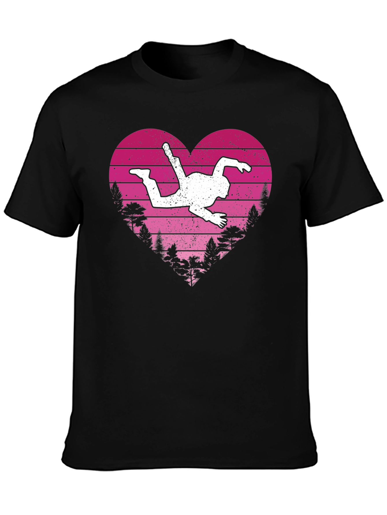 Skydiving Heart T-Shirt - Black Tee