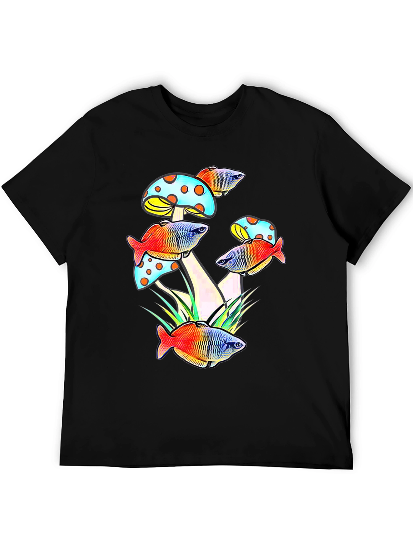 Mushroom Fish Graphic Tee - Unique Design