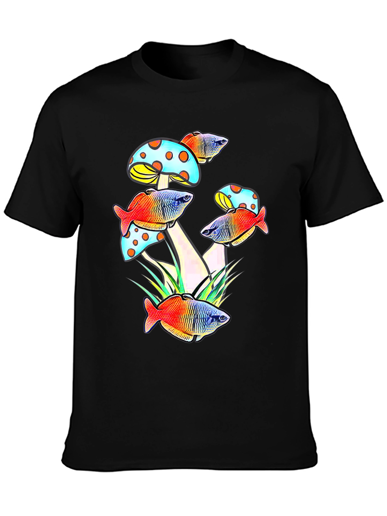 Mushroom Fish Graphic Tee - Unique Design