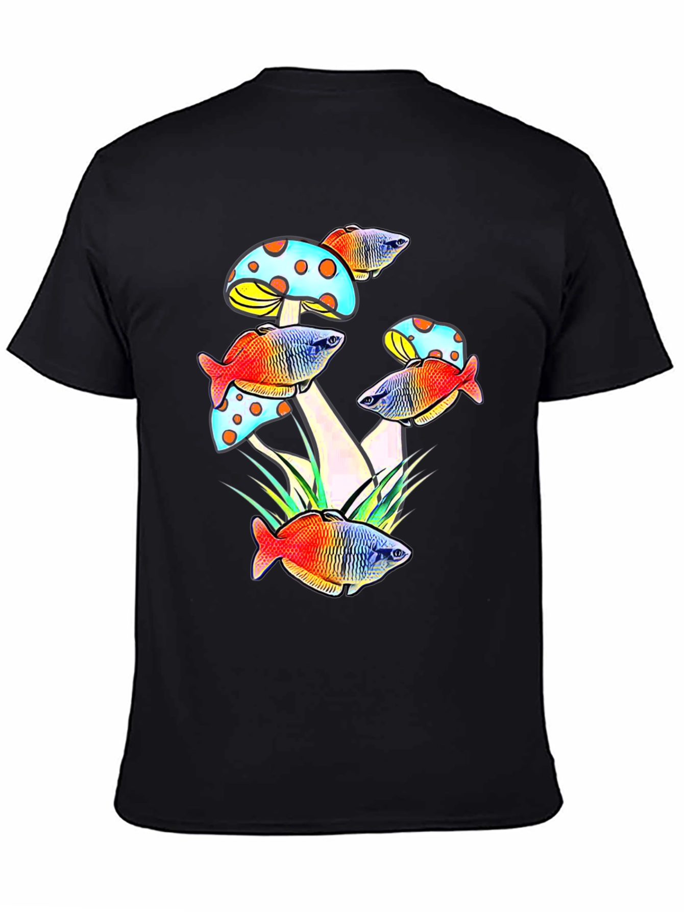 Mushroom Fish Graphic Tee - Unique Design