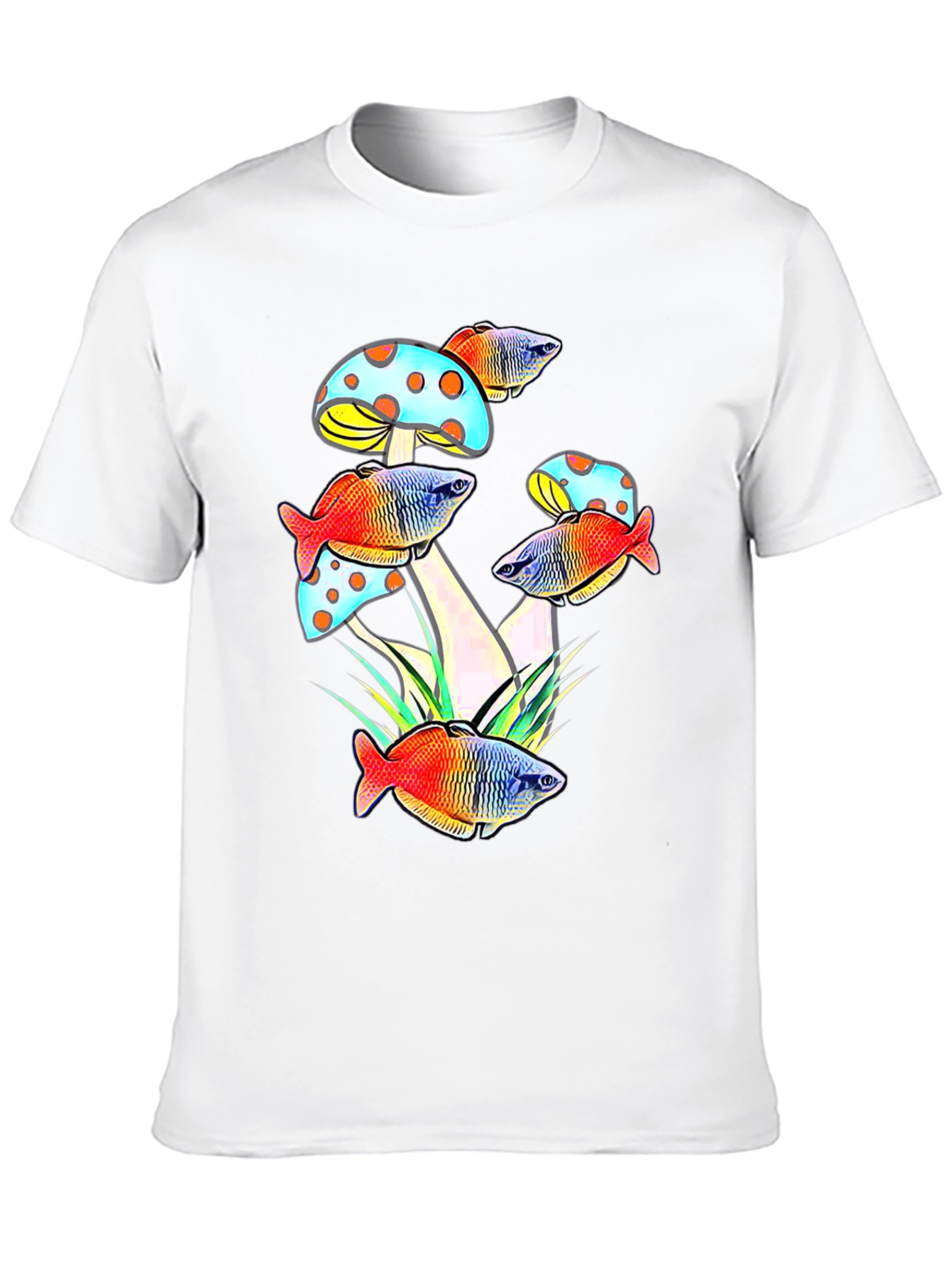 Mushroom Fish Graphic Tee - Unique Design