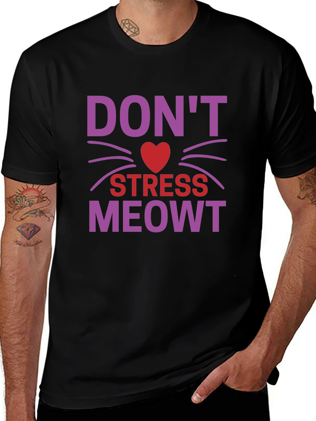 Dont Stress Meowt Black Graphic Tee