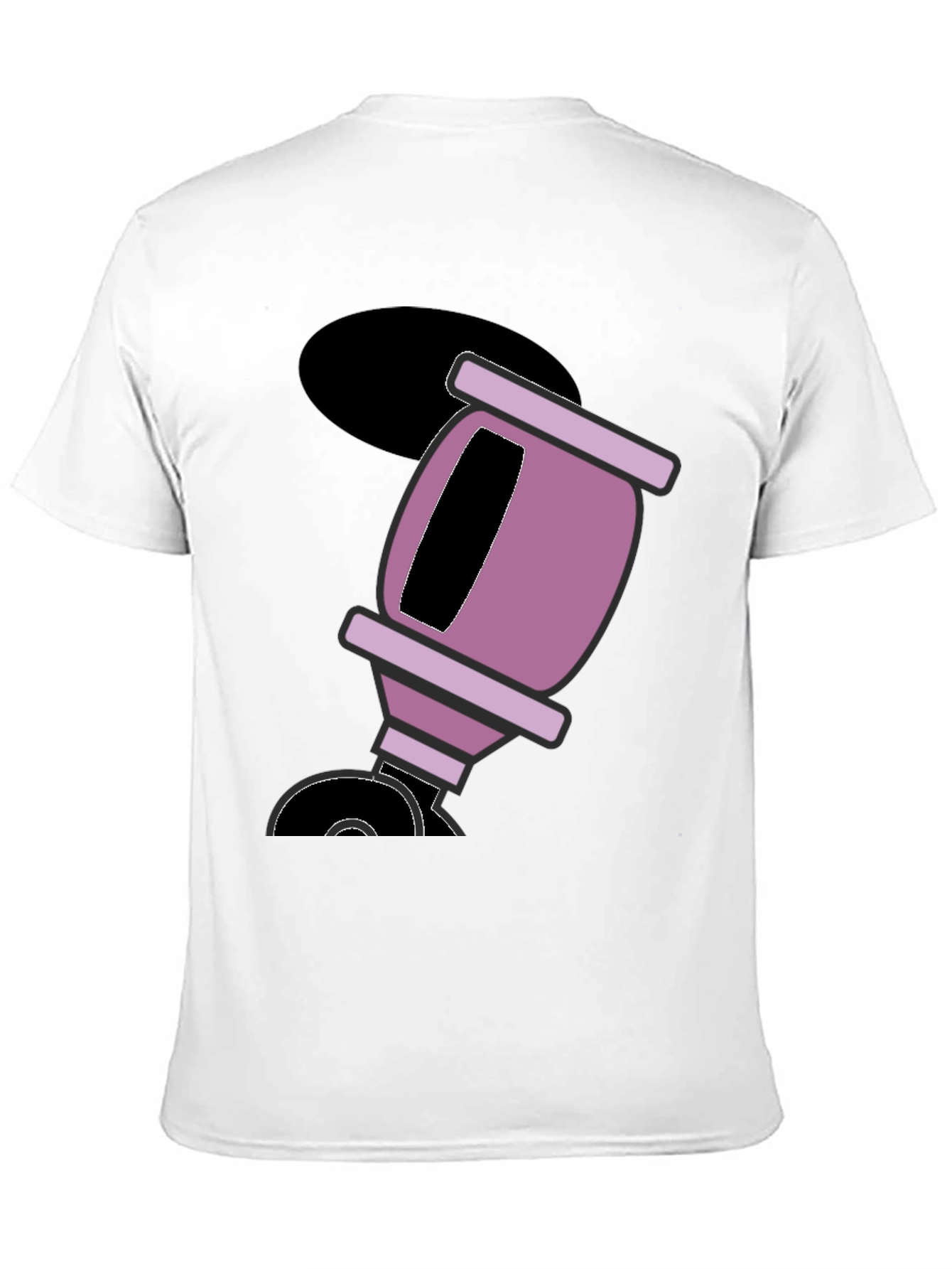 Black T-Shirt with Funny Cartoon Design